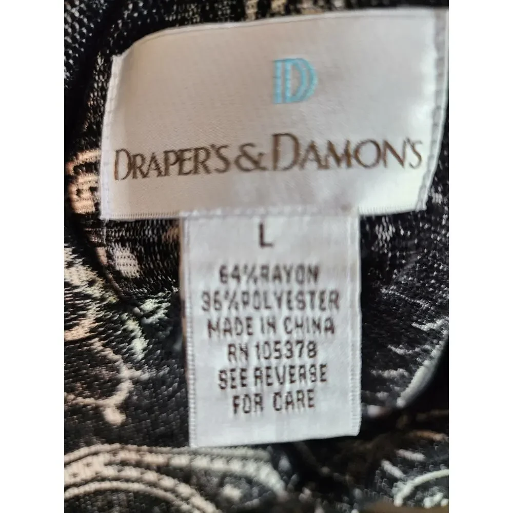 Draper's‎ & Diamonds Large Paisley Woven Black & White Button Down Blazer